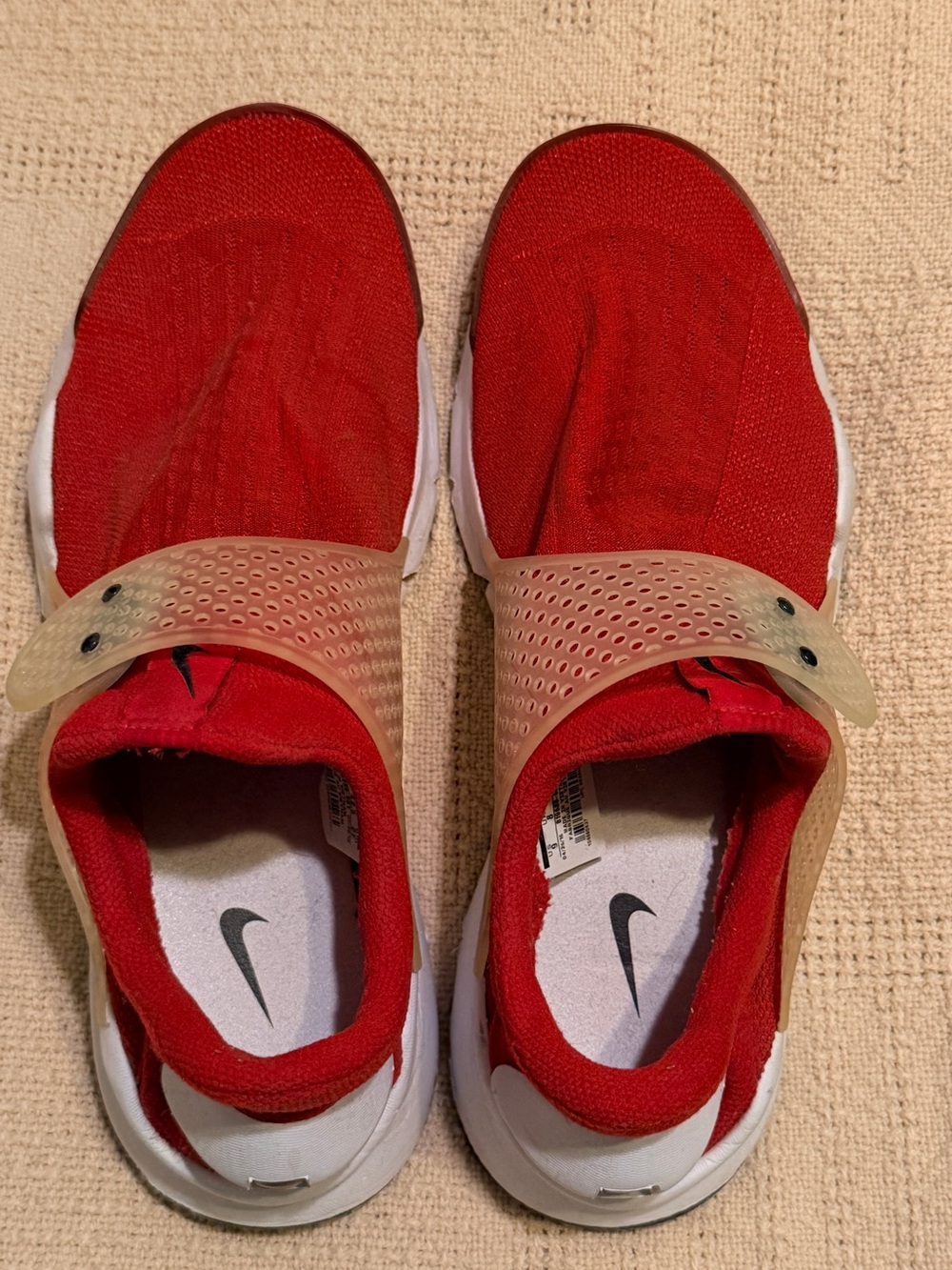 Nike Sock Dart Red Slip-On Sneakers with Translucent Strap